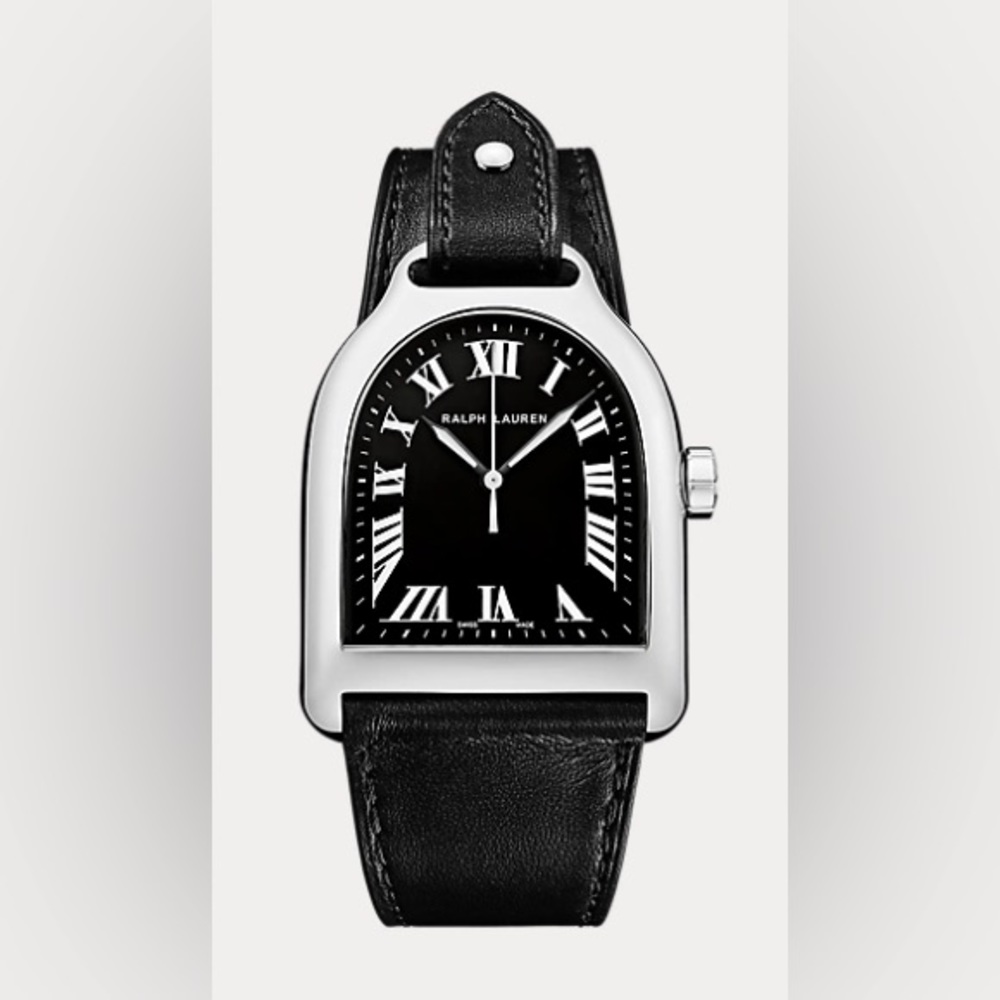 $3900 Ralph Lauren Large steel black dial